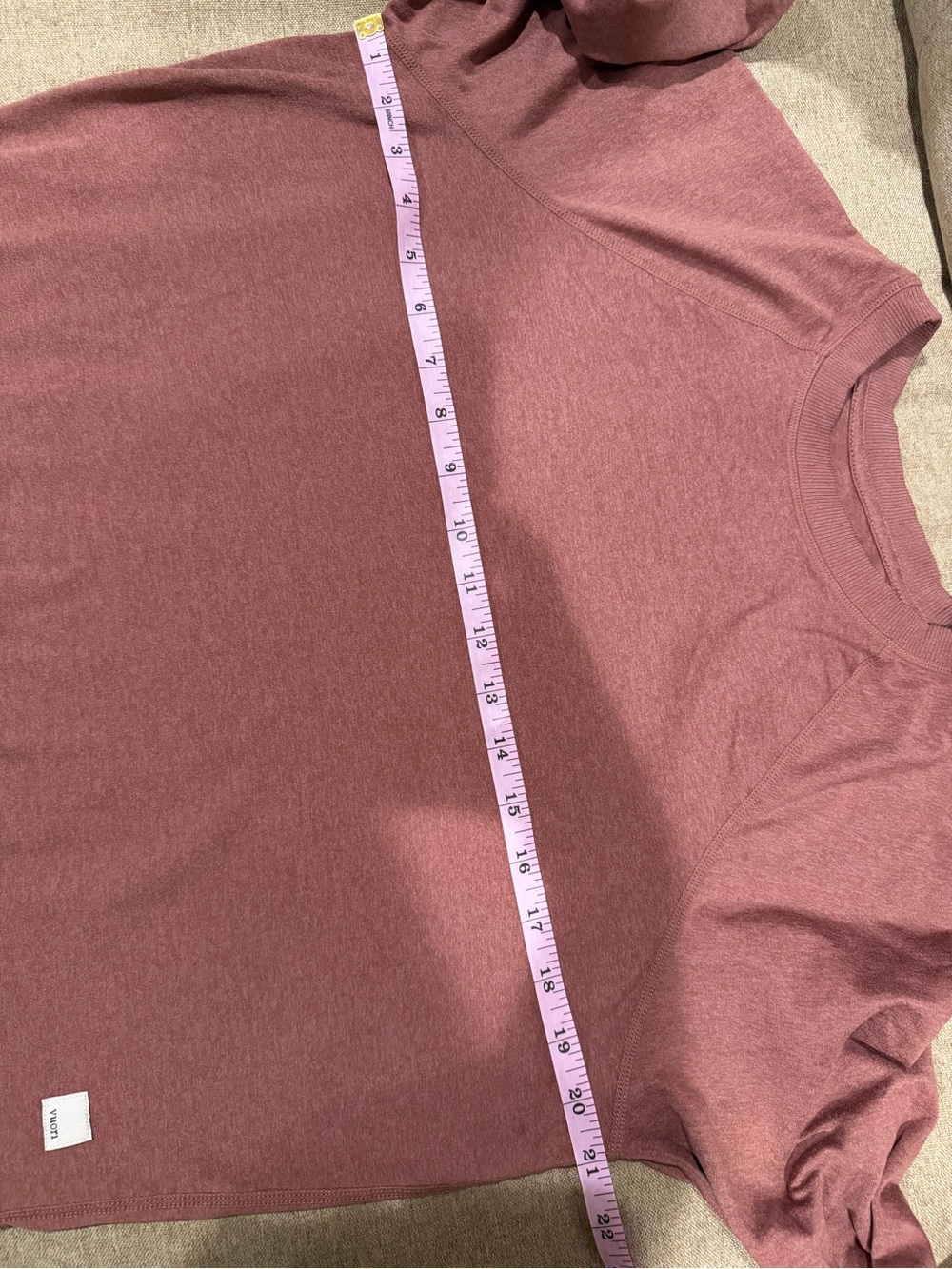 Vuori Long Sleeve Halo Crew Pink / Red Heather Small - Picture 8 of 8
